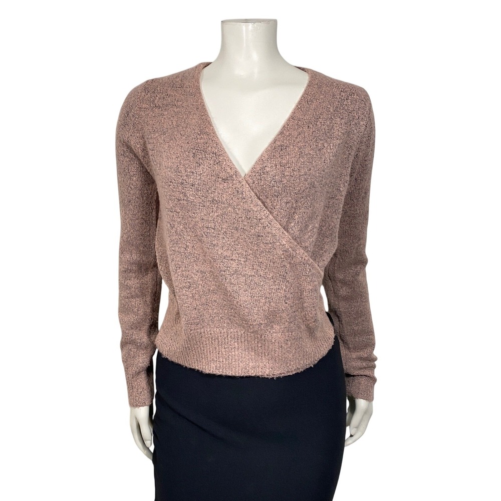 Lavender Moon Mauve Pink Wrap V-Neck Sweater XS Coquette Balletcore Softgirl